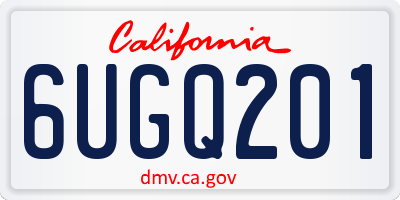 CA license plate 6UGQ201
