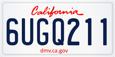 CA license plate 6UGQ211