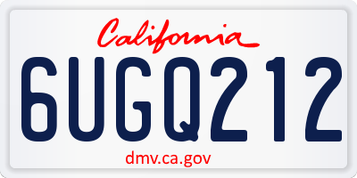 CA license plate 6UGQ212