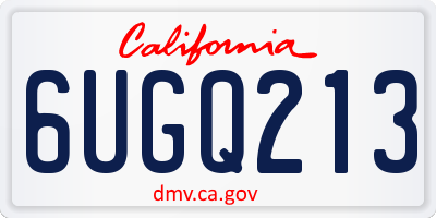 CA license plate 6UGQ213