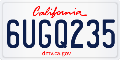 CA license plate 6UGQ235