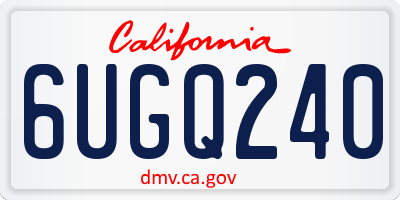 CA license plate 6UGQ240