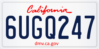 CA license plate 6UGQ247
