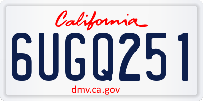 CA license plate 6UGQ251