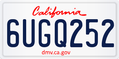 CA license plate 6UGQ252