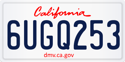 CA license plate 6UGQ253