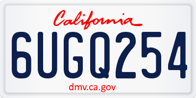 CA license plate 6UGQ254
