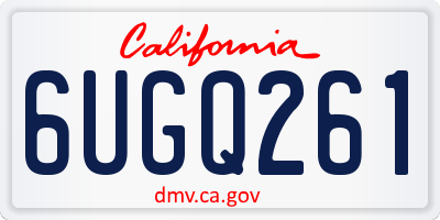 CA license plate 6UGQ261
