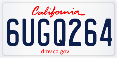 CA license plate 6UGQ264