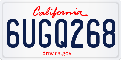 CA license plate 6UGQ268