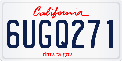 CA license plate 6UGQ271
