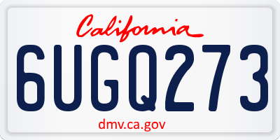 CA license plate 6UGQ273