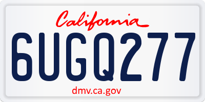 CA license plate 6UGQ277