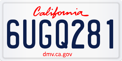 CA license plate 6UGQ281