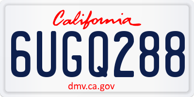 CA license plate 6UGQ288