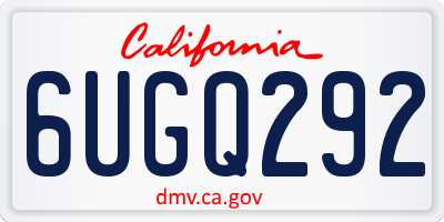 CA license plate 6UGQ292
