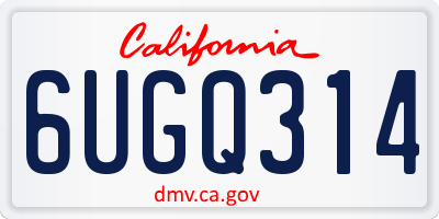 CA license plate 6UGQ314