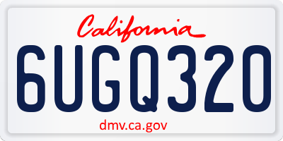 CA license plate 6UGQ320