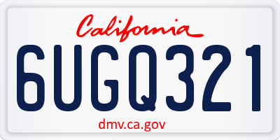 CA license plate 6UGQ321