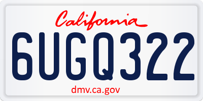 CA license plate 6UGQ322