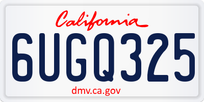 CA license plate 6UGQ325