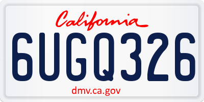 CA license plate 6UGQ326
