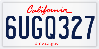CA license plate 6UGQ327