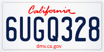 CA license plate 6UGQ328