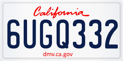 CA license plate 6UGQ332