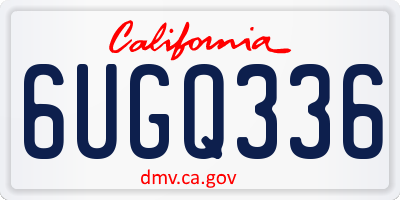 CA license plate 6UGQ336