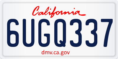 CA license plate 6UGQ337