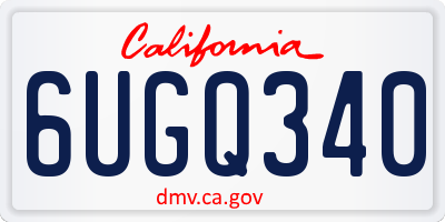 CA license plate 6UGQ340