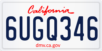 CA license plate 6UGQ346