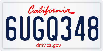 CA license plate 6UGQ348