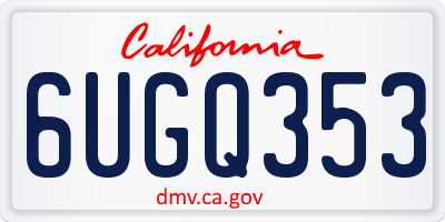 CA license plate 6UGQ353