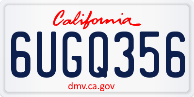 CA license plate 6UGQ356