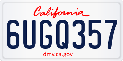 CA license plate 6UGQ357