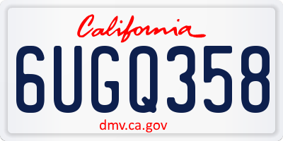 CA license plate 6UGQ358