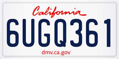 CA license plate 6UGQ361