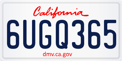 CA license plate 6UGQ365