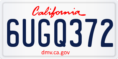 CA license plate 6UGQ372
