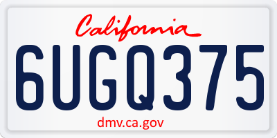 CA license plate 6UGQ375