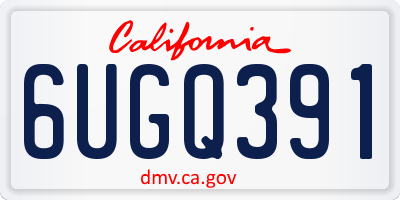 CA license plate 6UGQ391
