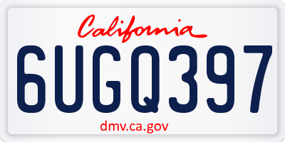 CA license plate 6UGQ397