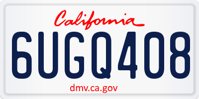 CA license plate 6UGQ408