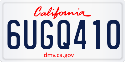 CA license plate 6UGQ410