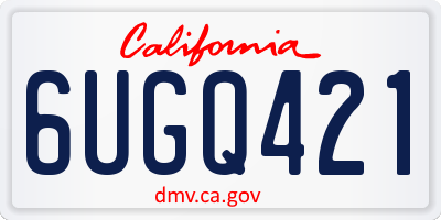 CA license plate 6UGQ421
