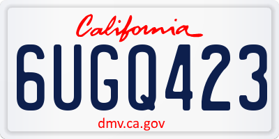 CA license plate 6UGQ423