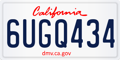 CA license plate 6UGQ434