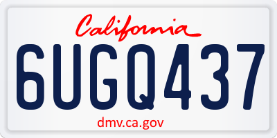 CA license plate 6UGQ437
